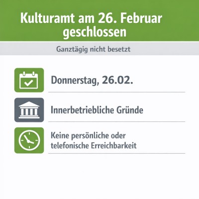 Pforzheim: Städtisches Kulturamt am 26. Februar ganztägig geschlossen